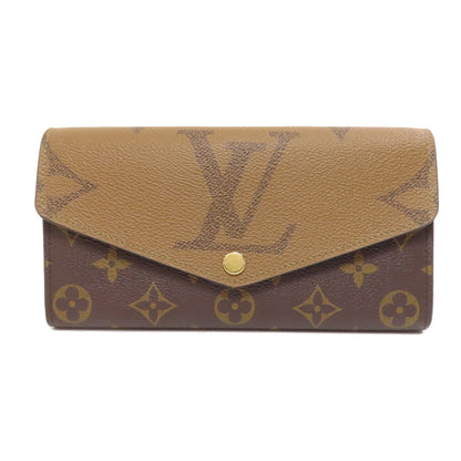 LOUIS VUITTON Long Wallet Purse M80726 Monogram Giant Brown Portefeuille Sara Women Used Authentic