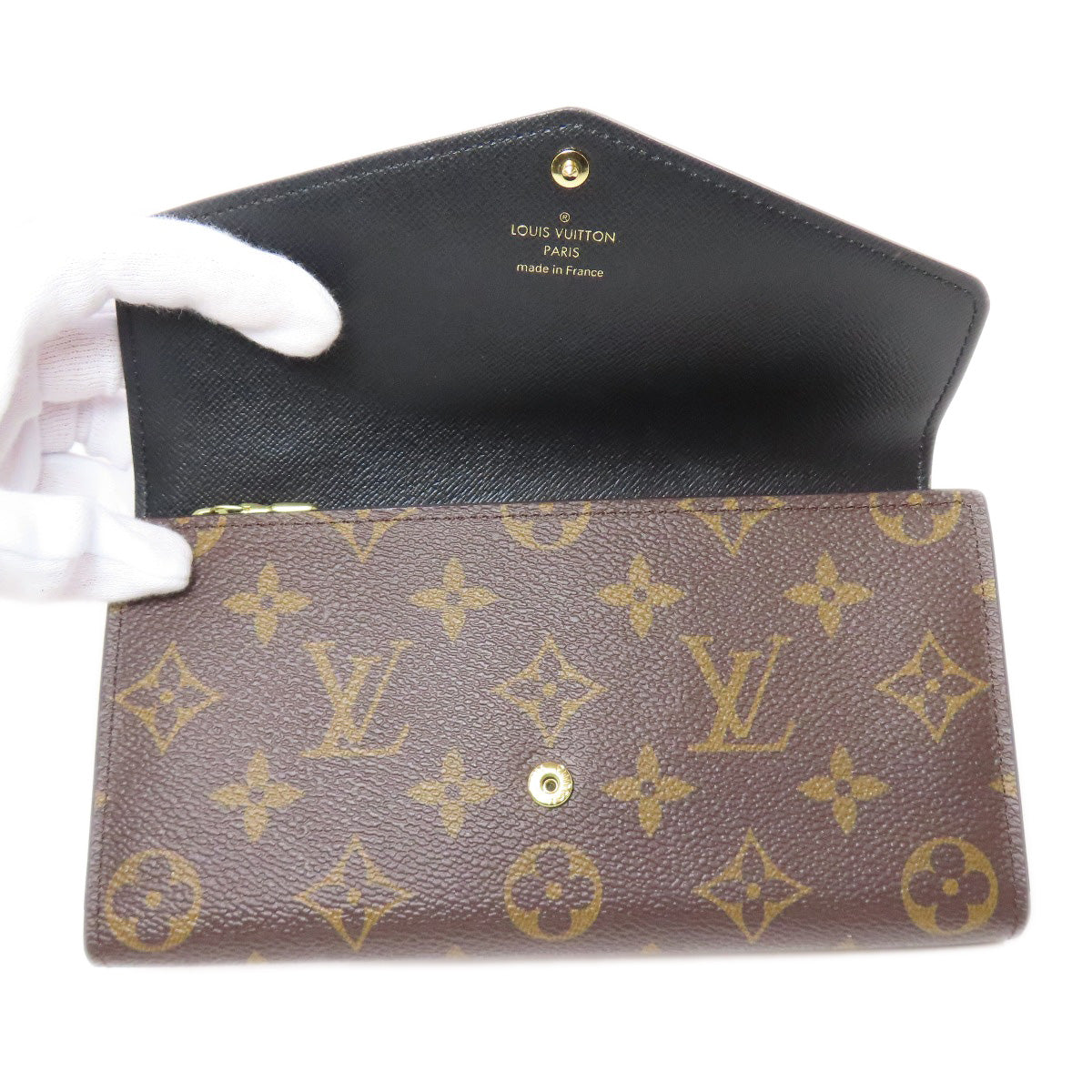 LOUIS VUITTON Long Wallet Purse M80726 Monogram Giant Brown Portefeuille Sara Women Used Authentic