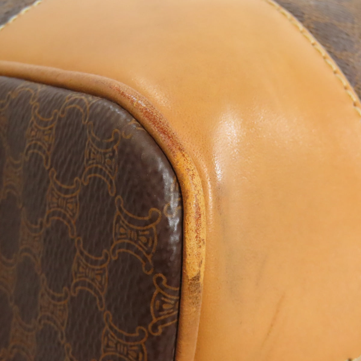 CELINE Boston Duffel bag PVC Brown Macadam Pattern Women Used Authentic