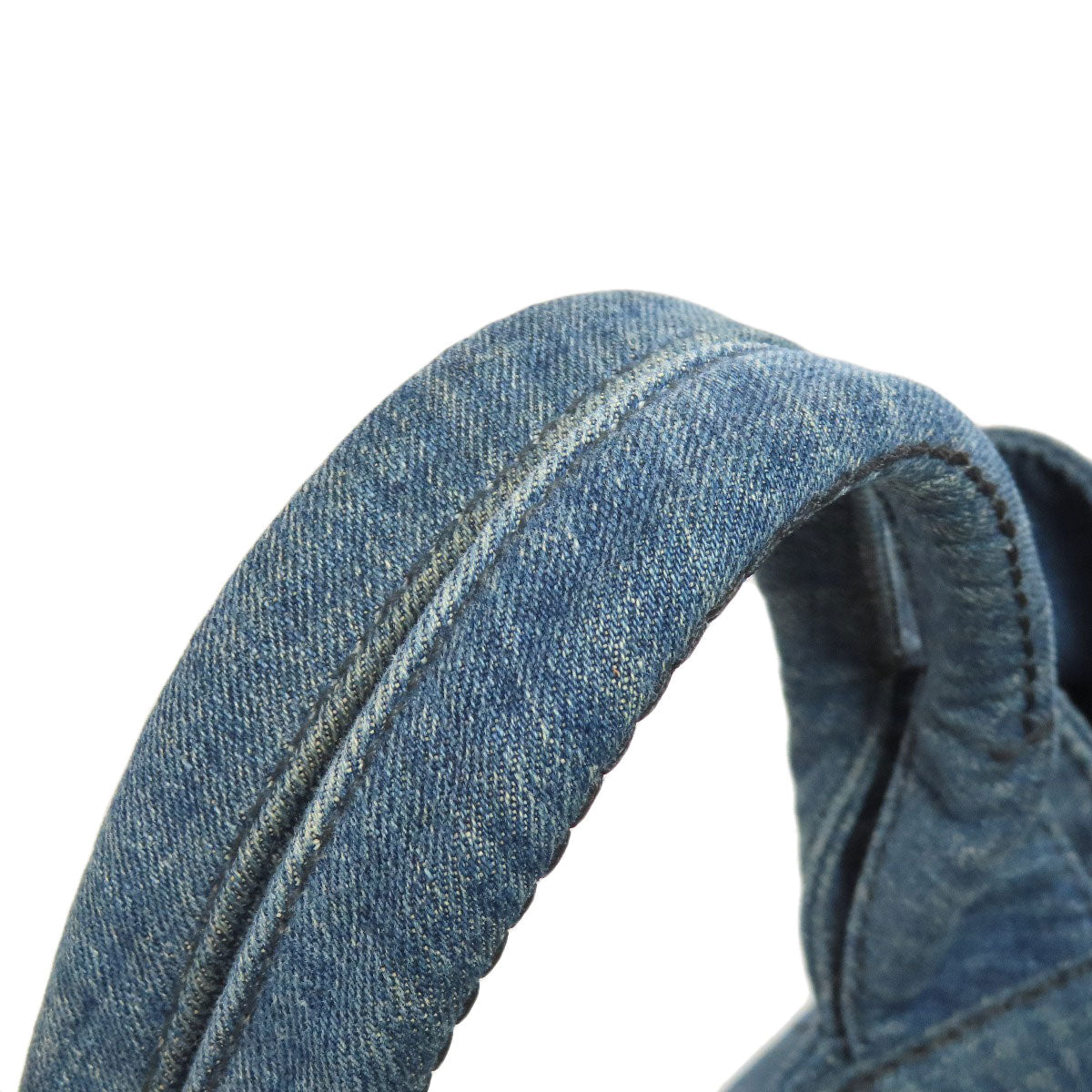 PRADA Tote Bag denim blue Canapa Women Used Authentic