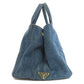 PRADA Tote Bag denim blue Canapa Women Used Authentic