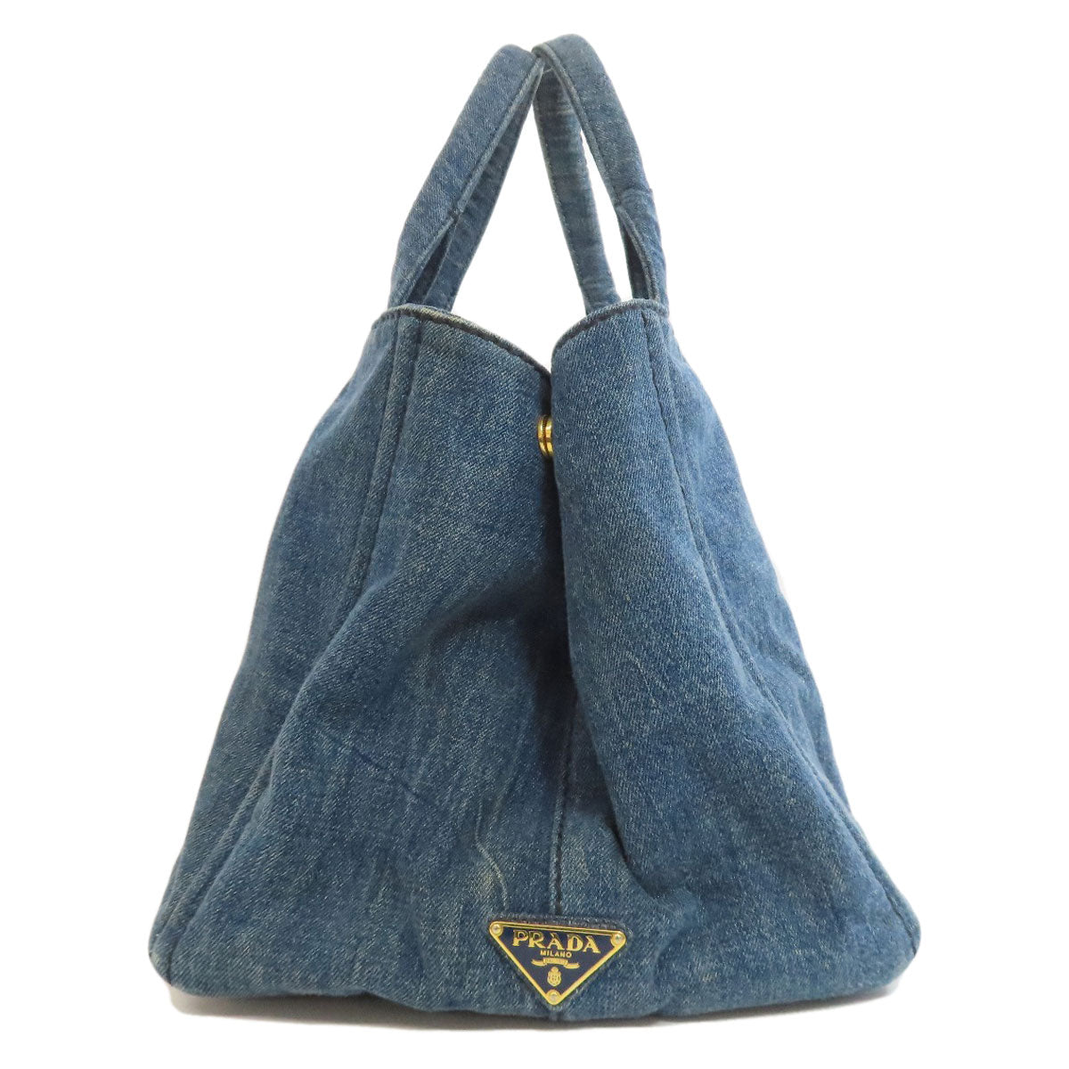 PRADA Tote Bag denim blue Canapa Women Used Authentic
