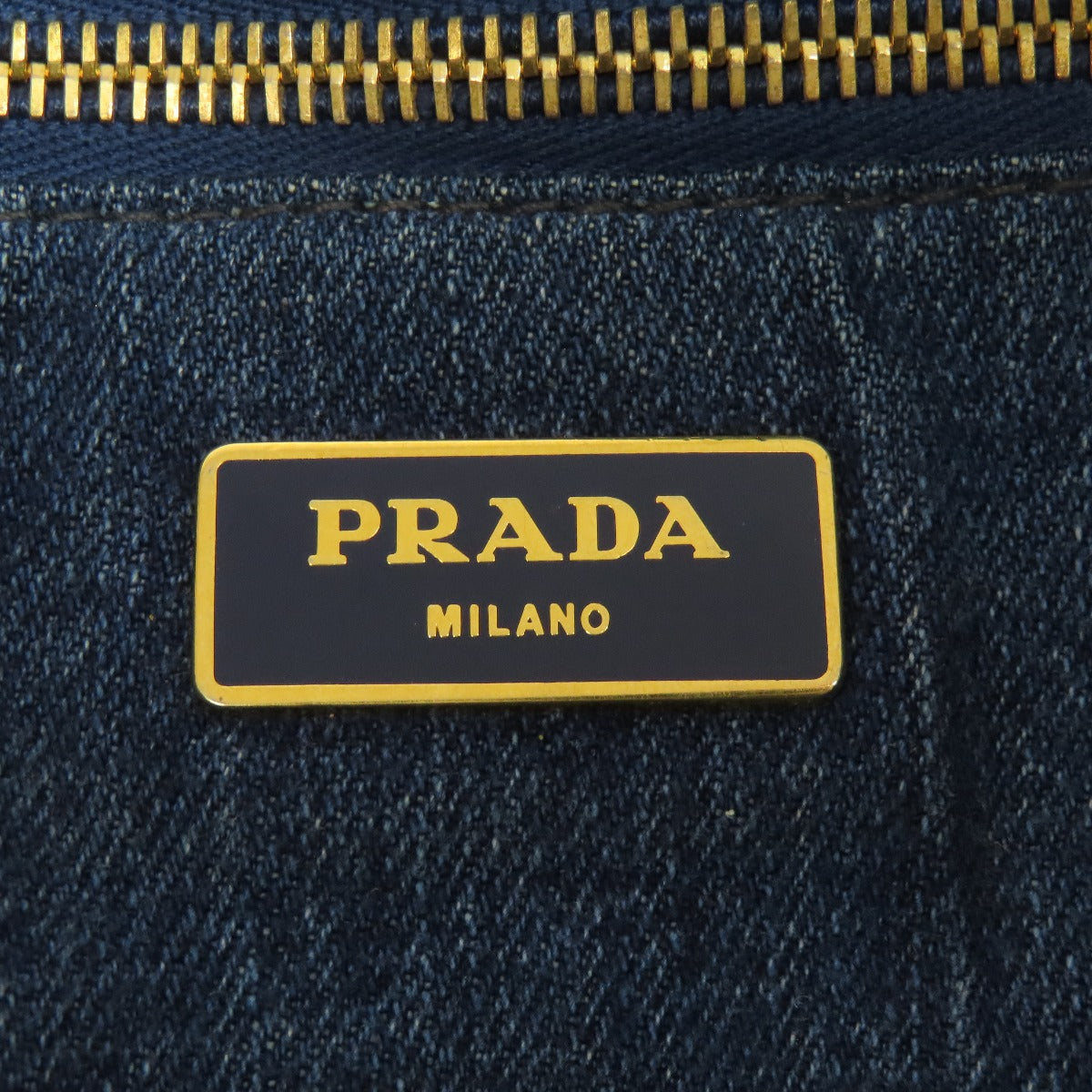 PRADA Tote Bag denim blue Canapa Women Used Authentic