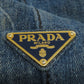 PRADA Tote Bag denim blue Canapa Women Used Authentic