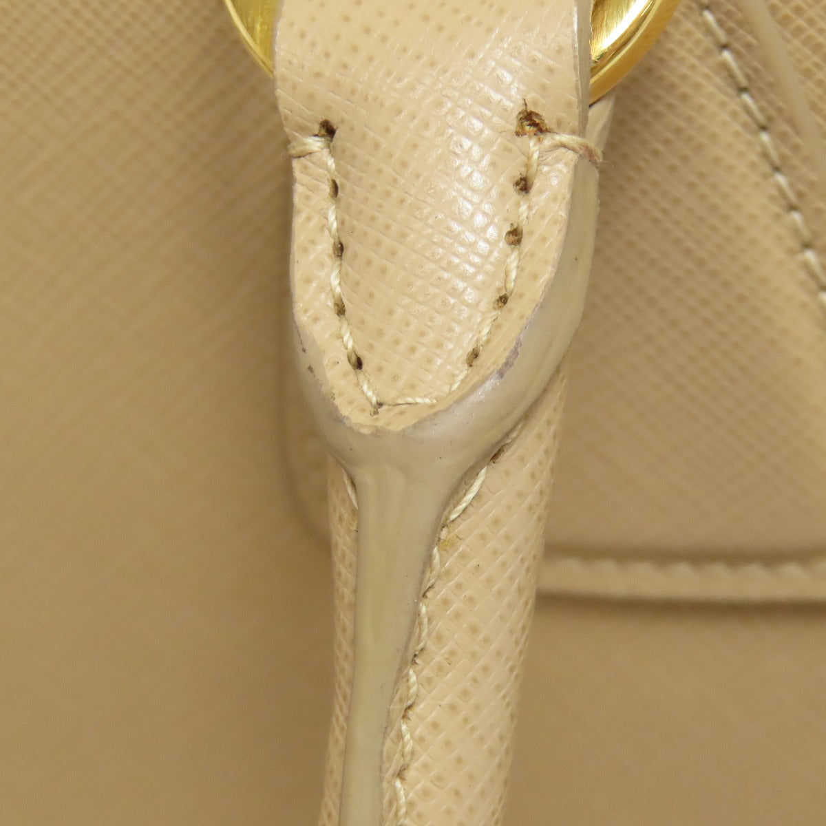 PRADA Tote Bag BN2412 Safiano beige logoMetal