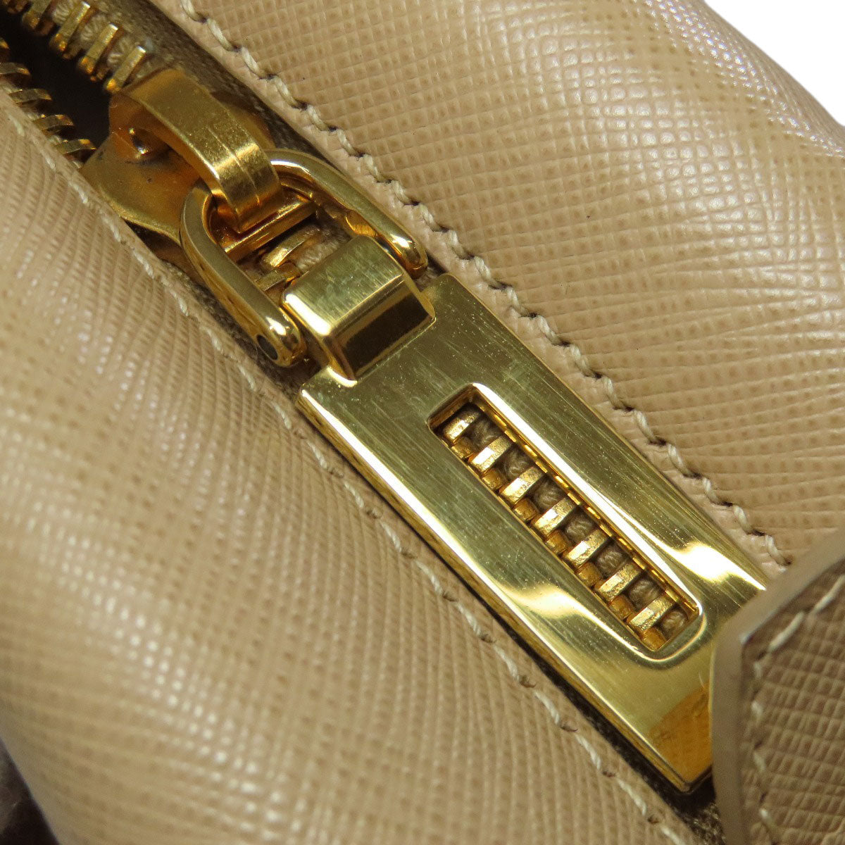PRADA Tote Bag BN2412 Safiano beige logoMetal