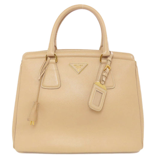 PRADA Tote Bag BN2412 Safiano beige logoMetal