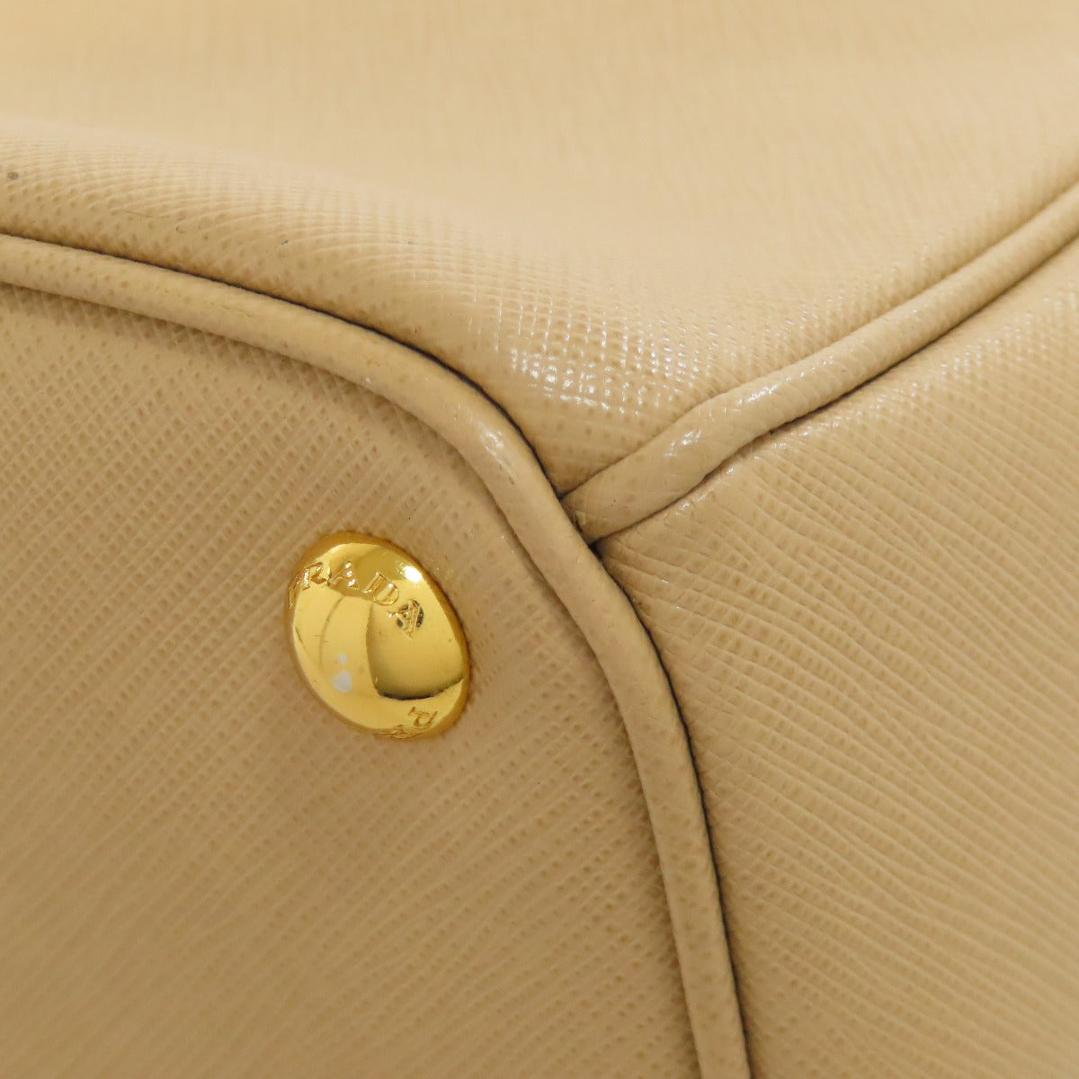 PRADA Tote Bag BN2412 Safiano beige logoMetal