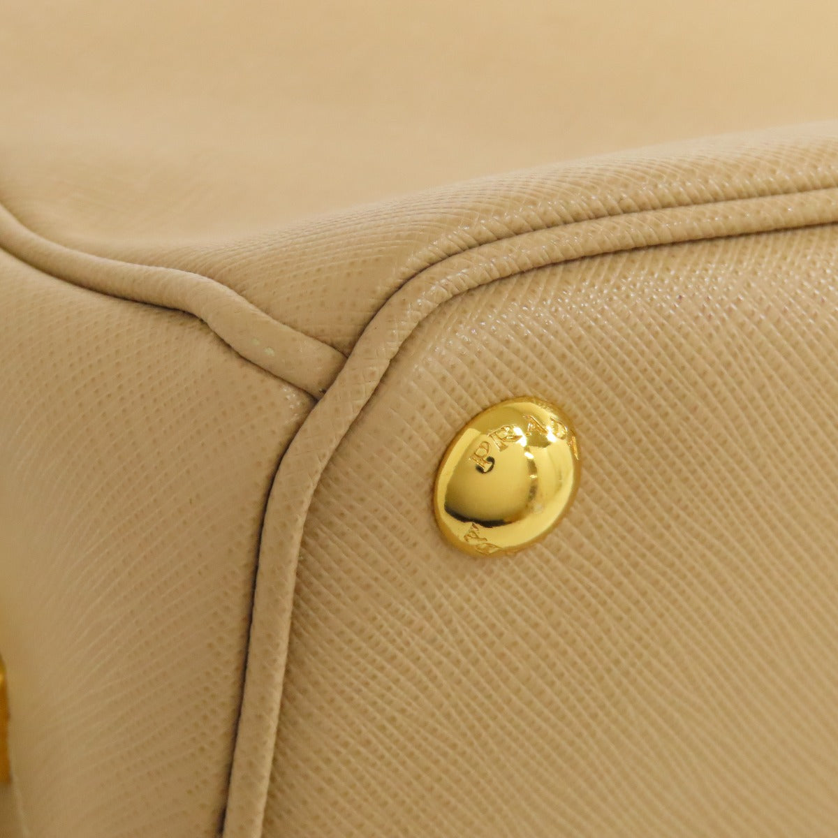 PRADA Tote Bag BN2412 Safiano beige logoMetal