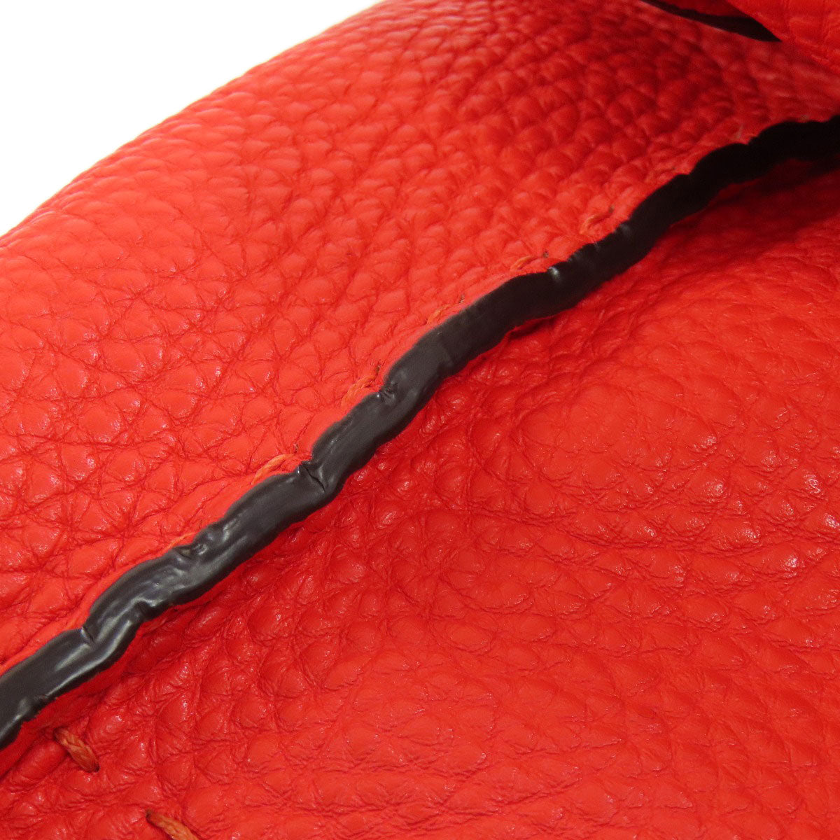 FENDI Handbag Calfskin Red Seleria 2WAY Women Used Authentic