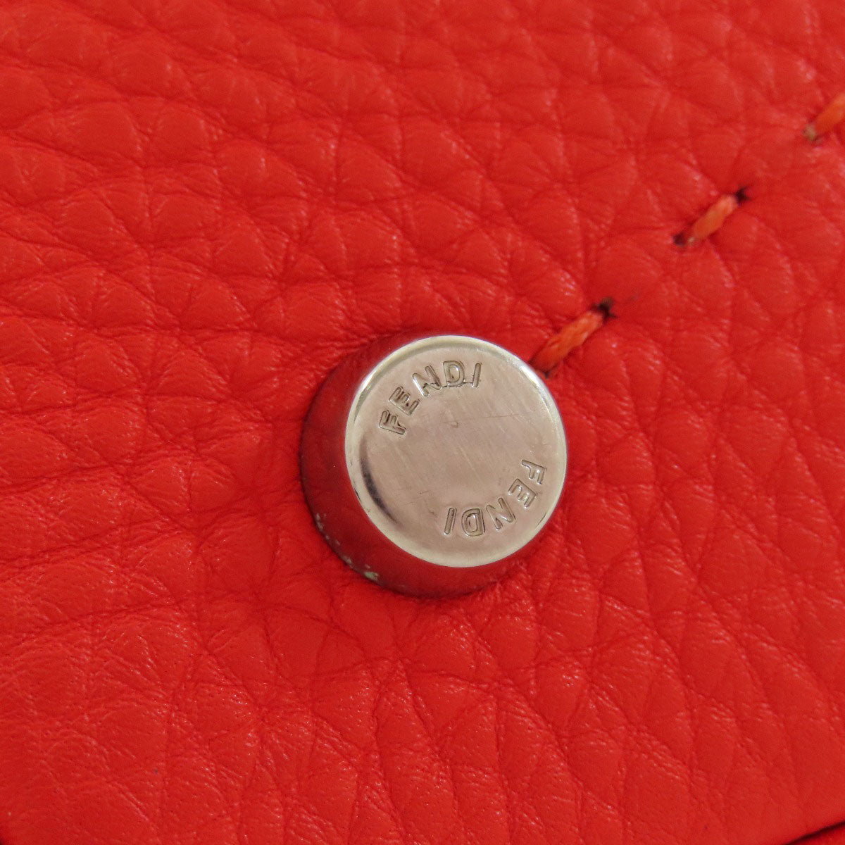 FENDI Handbag Calfskin Red Seleria 2WAY Women Used Authentic