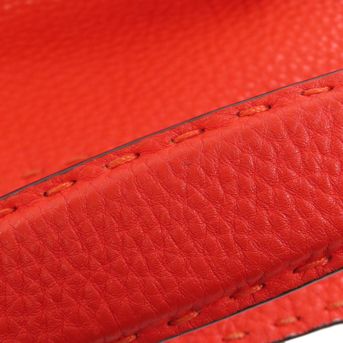 FENDI Handbag Calfskin Red Seleria 2WAY Women Used Authentic