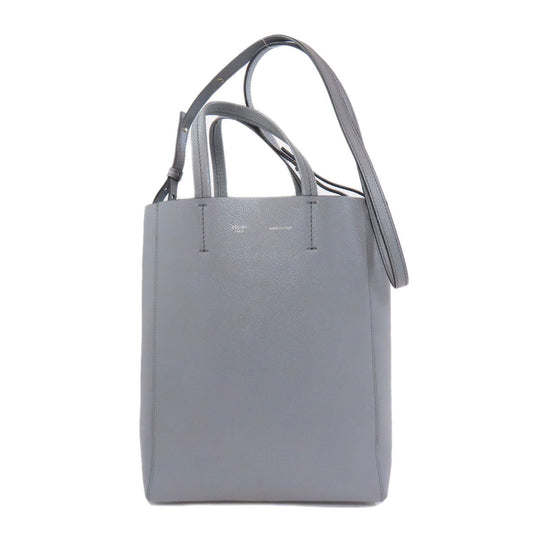 CELINE Tote Bag leather gray Vertical Cabas 2WAY Women Used Authentic
