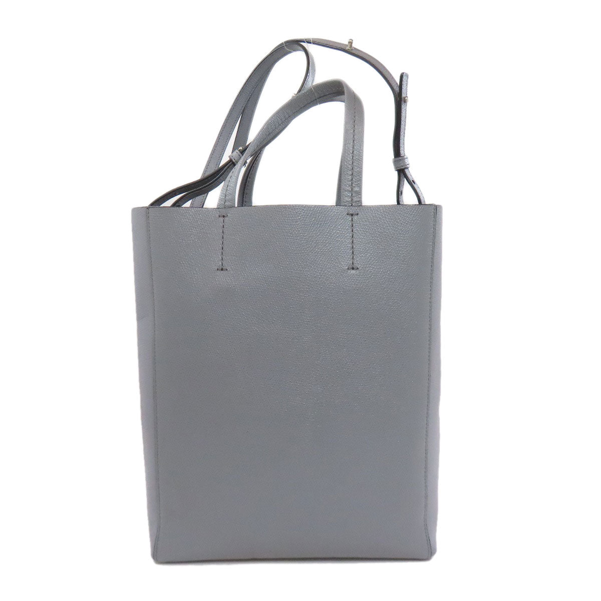 CELINE Tote Bag leather gray Vertical Cabas 2WAY Women Used Authentic