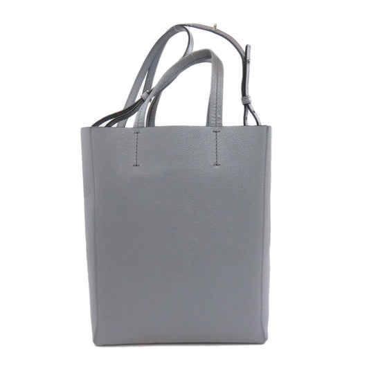 CELINE Tote Bag leather gray Vertical Cabas 2WAY Women Used Authentic