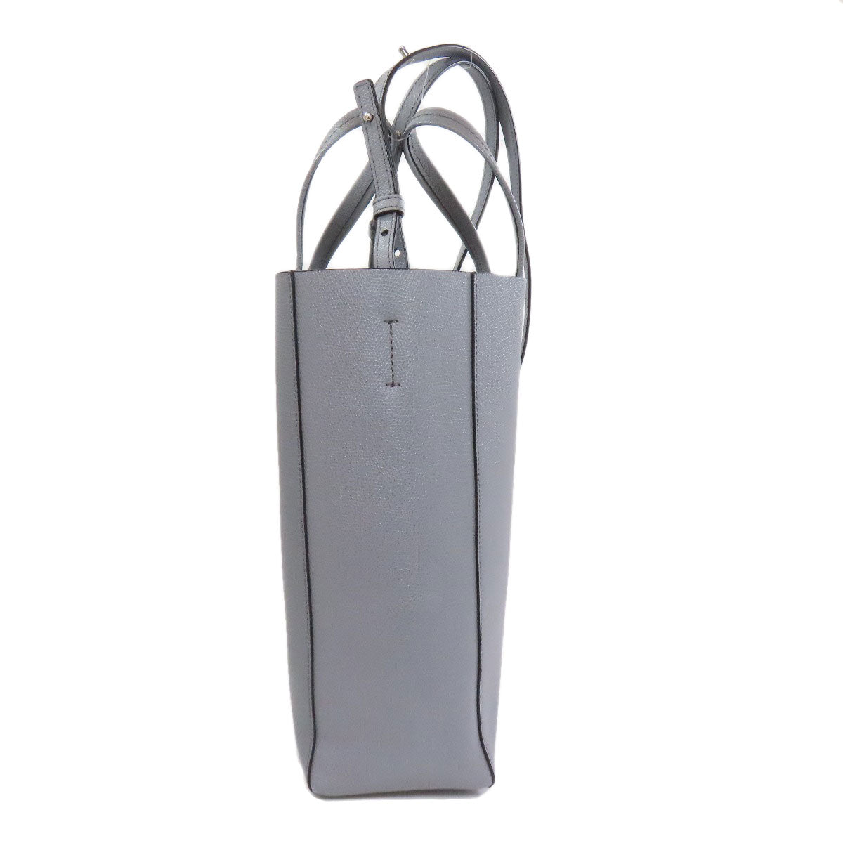 CELINE Tote Bag leather gray Vertical Cabas 2WAY Women Used Authentic