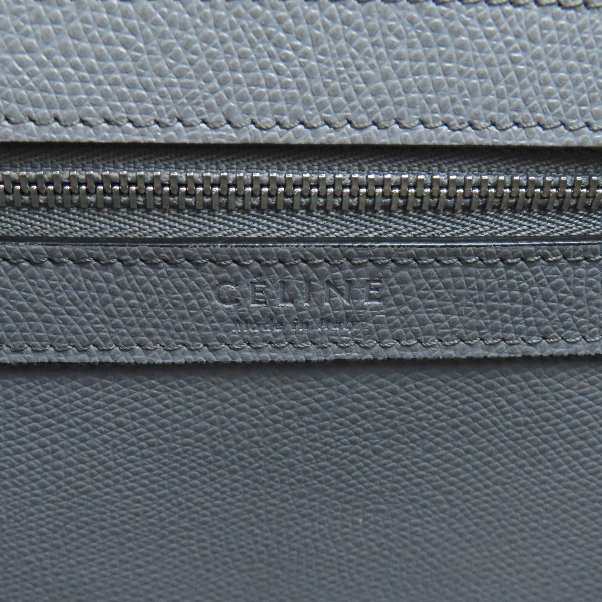 CELINE Tote Bag leather gray Vertical Cabas 2WAY Women Used Authentic