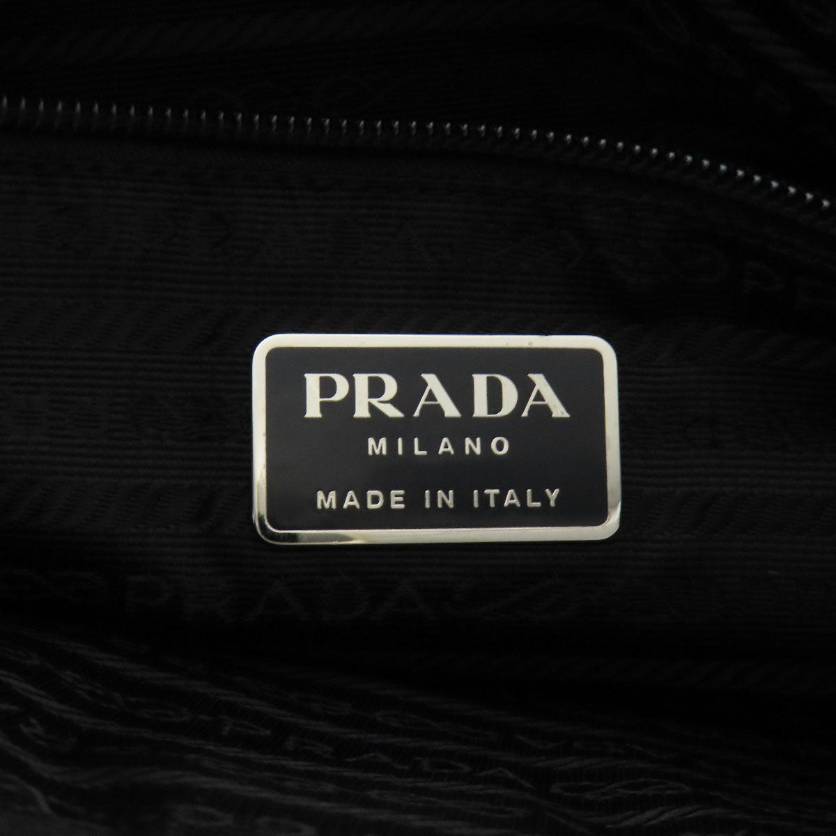 PRADA Shoulder Bag Nylon black logoMetal Women Used Authentic