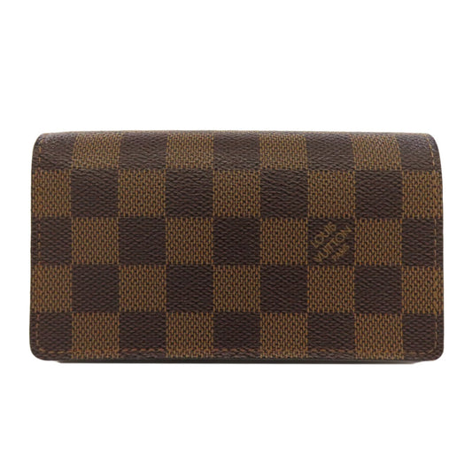 LOUIS VUITTON Bifold Wallet N61736 Damier canvas Brown Portefeuille Tresol Women Used Authentic