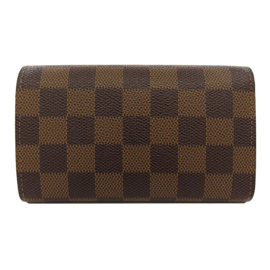 LOUIS VUITTON Bifold Wallet N61736 Damier canvas Brown Portefeuille Tresol Women Used Authentic