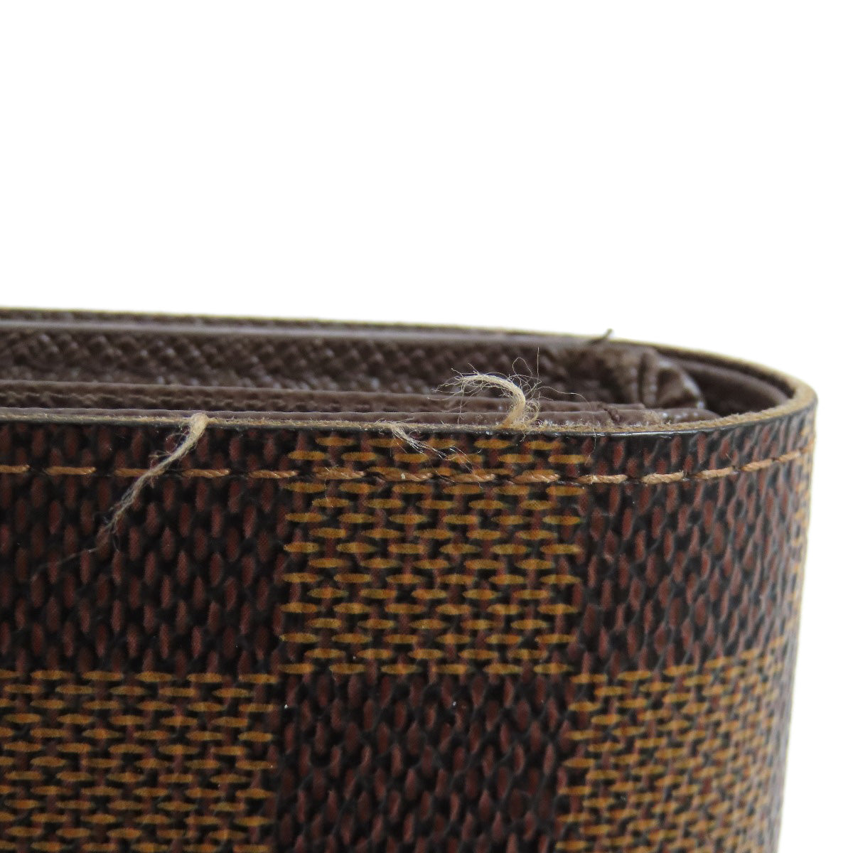 LOUIS VUITTON Bifold Wallet N61736 Damier canvas Brown Portefeuille Tresol Women Used Authentic