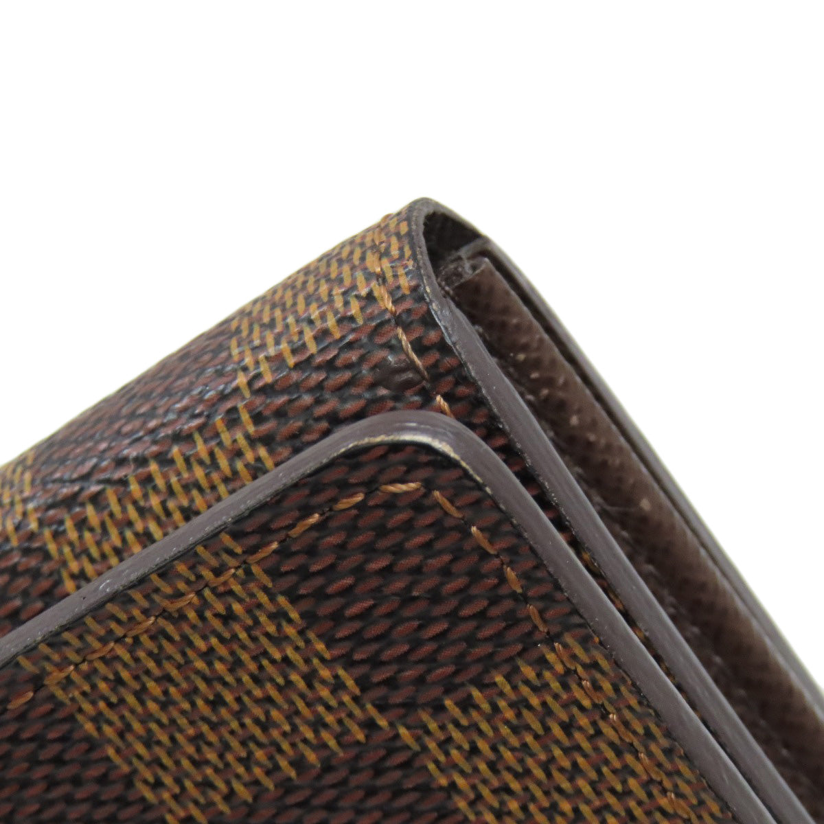 LOUIS VUITTON Bifold Wallet N61736 Damier canvas Brown Portefeuille Tresol Women Used Authentic