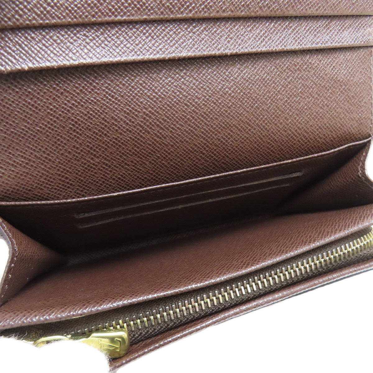 LOUIS VUITTON Bifold Wallet N61736 Damier canvas Brown Portefeuille Tresol Women Used Authentic
