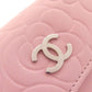 CHANEL Bifold Wallet Calfskin pink Camellia COCO Mark SilverMetal