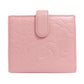 CHANEL Bifold Wallet Calfskin pink Camellia COCO Mark SilverMetal