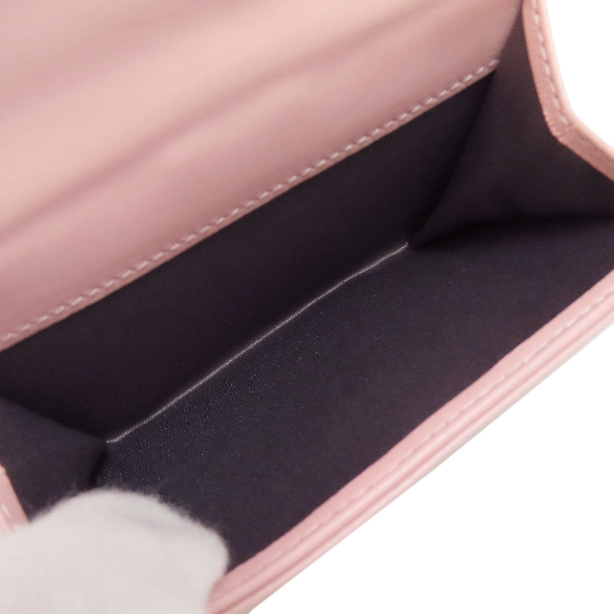 CHANEL Bifold Wallet Calfskin pink Camellia COCO Mark SilverMetal