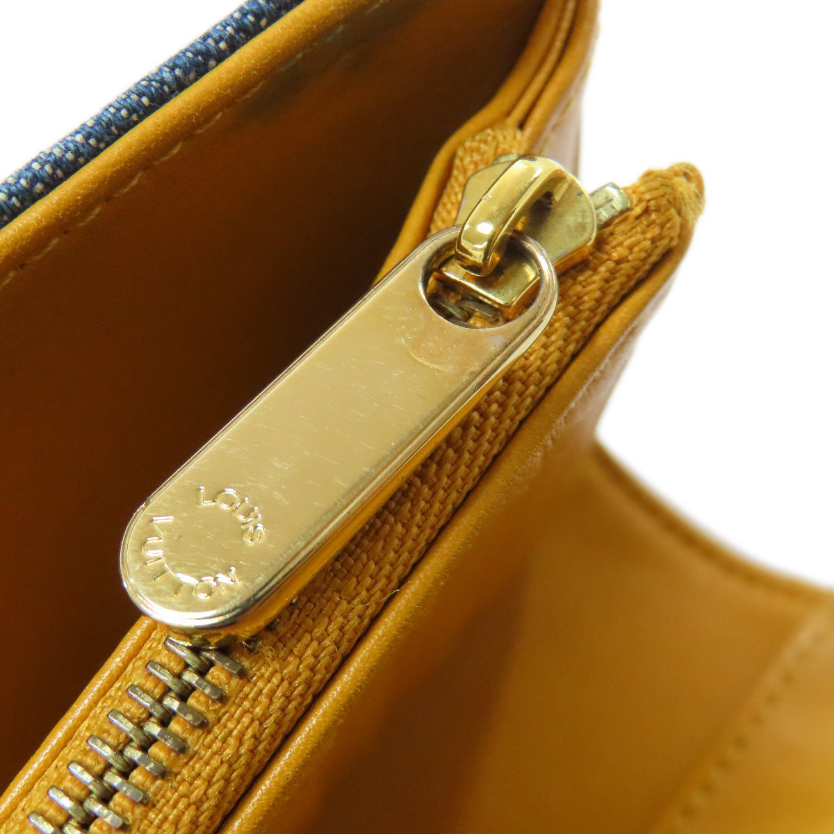 LOUIS VUITTON Long Wallet Purse M95511 denim blue Portefeuille Amelia Women Used Authentic