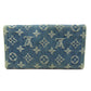 LOUIS VUITTON Long Wallet Purse M95511 denim blue Portefeuille Amelia Women Used Authentic