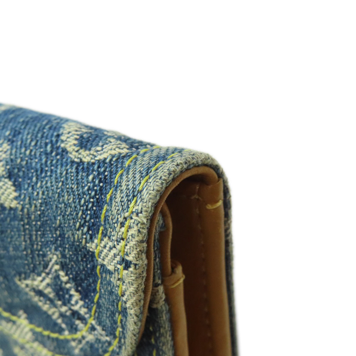 LOUIS VUITTON Long Wallet Purse M95511 denim blue Portefeuille Amelia Women Used Authentic