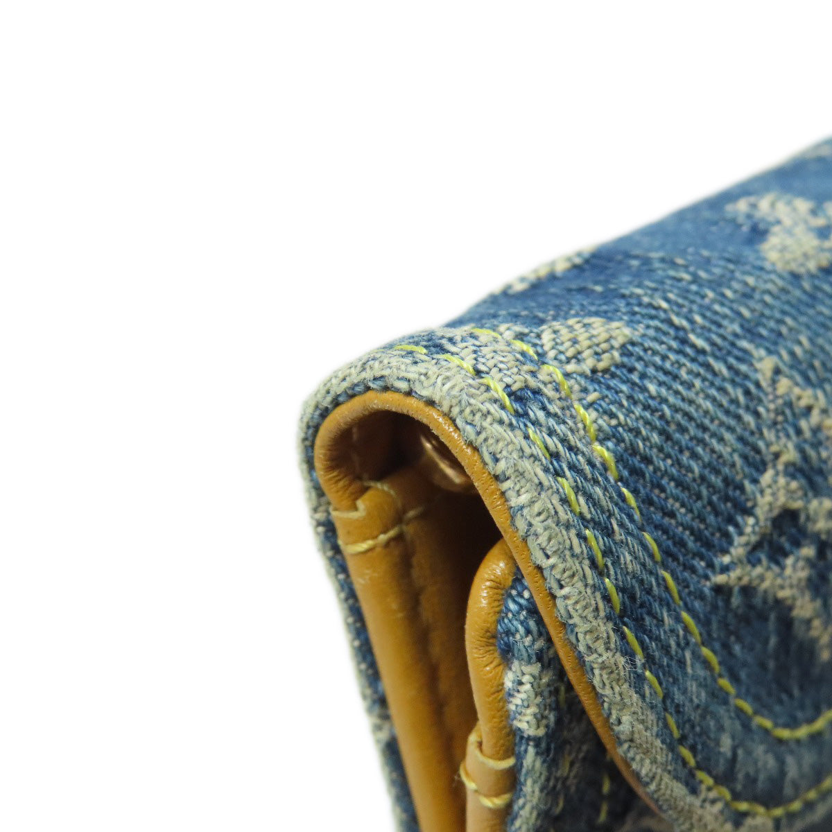 LOUIS VUITTON Long Wallet Purse M95511 denim blue Portefeuille Amelia Women Used Authentic