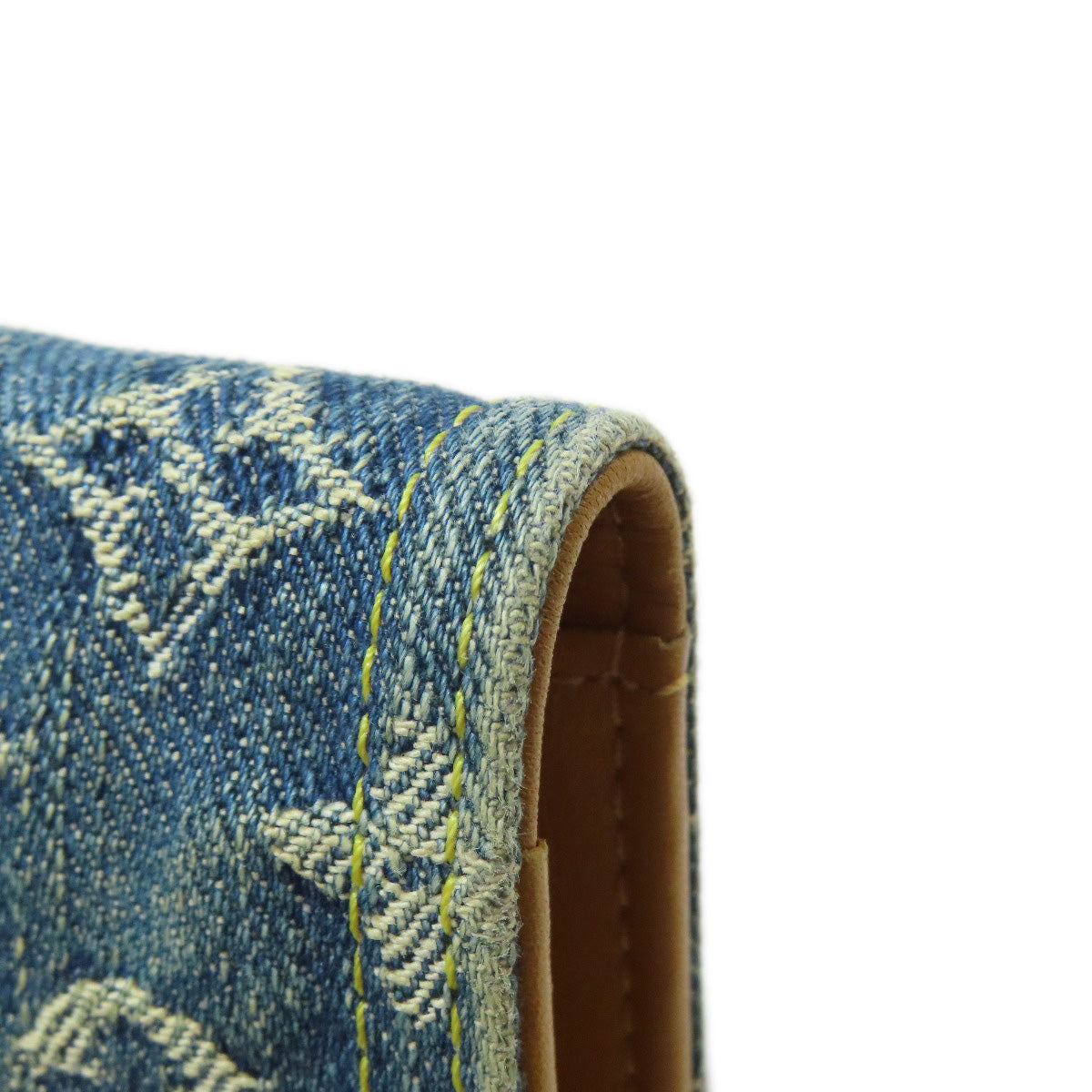 LOUIS VUITTON Long Wallet Purse M95511 denim blue Portefeuille Amelia Women Used Authentic