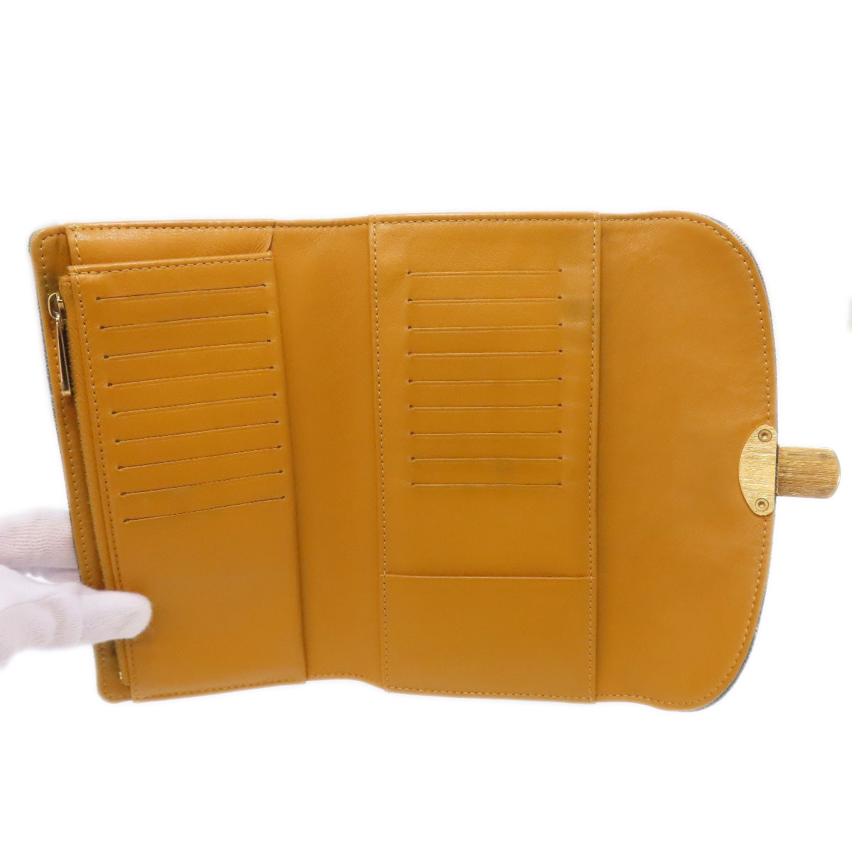 LOUIS VUITTON Long Wallet Purse M95511 denim blue Portefeuille Amelia Women Used Authentic