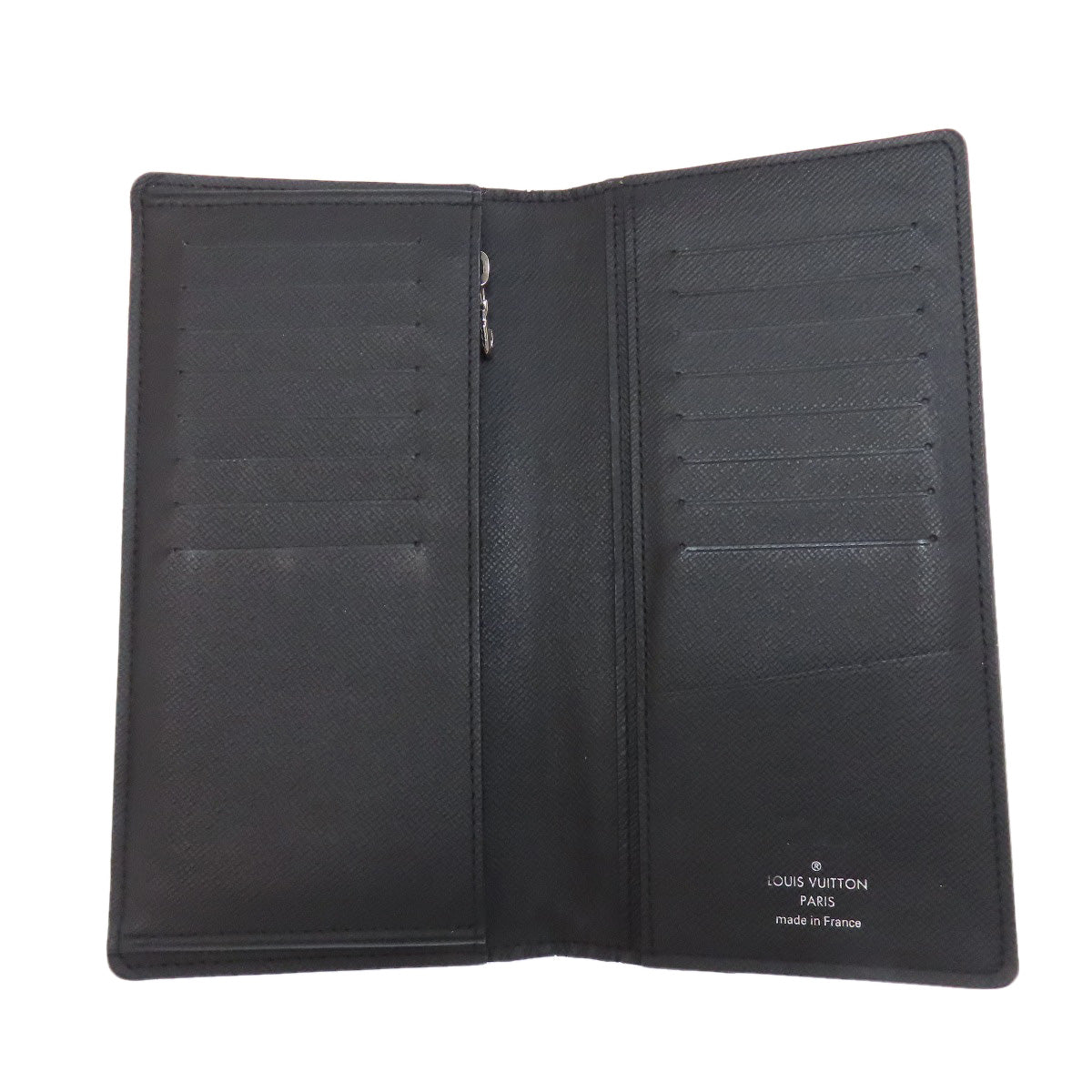 LOUIS VUITTON Long Wallet Purse M32654 Taiga Leather black Portefeuille�EBrazza Former mens Used Authentic