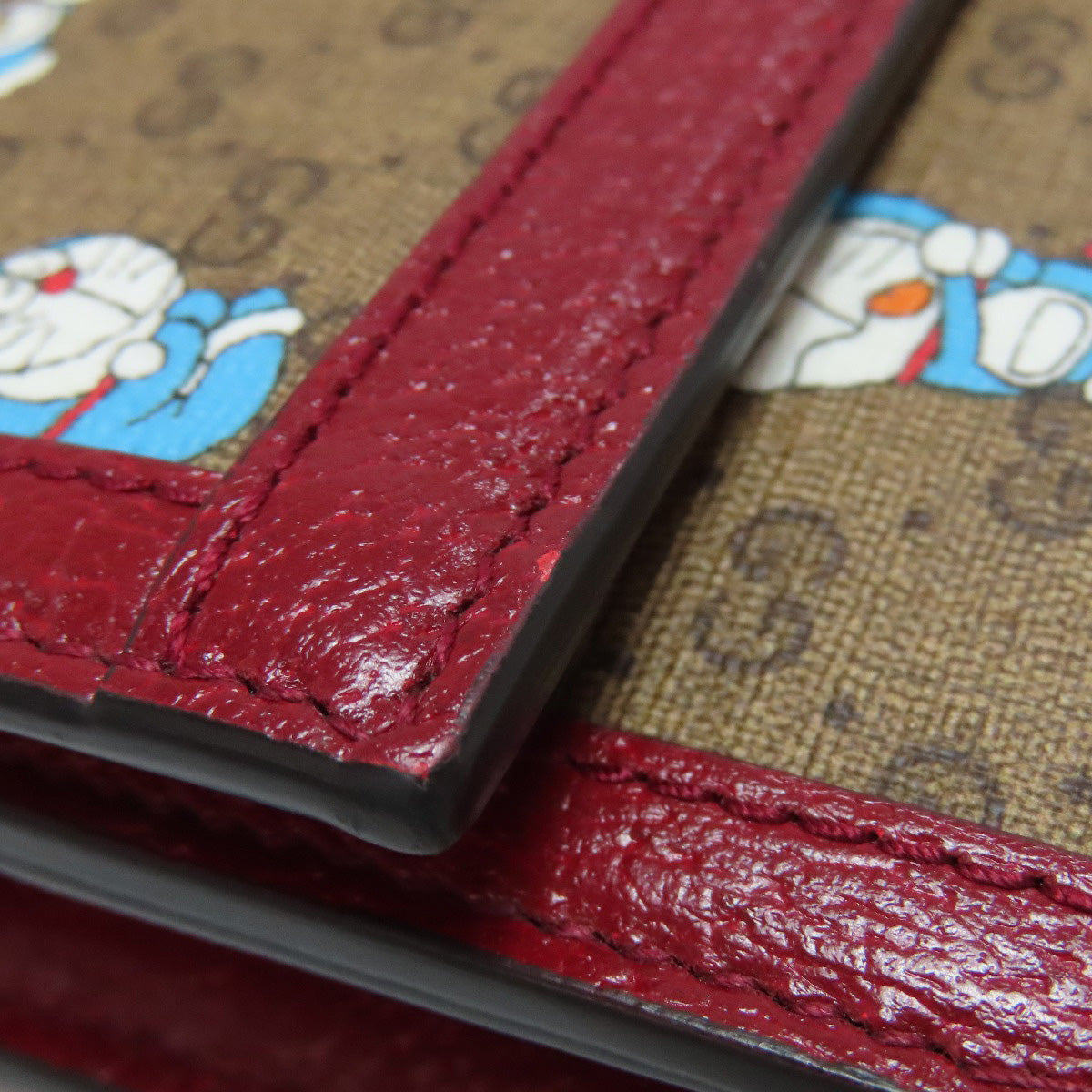 GUCCI Long Wallet Purse 647786 PVC Brown Doraemon collaboration Women Used Authentic