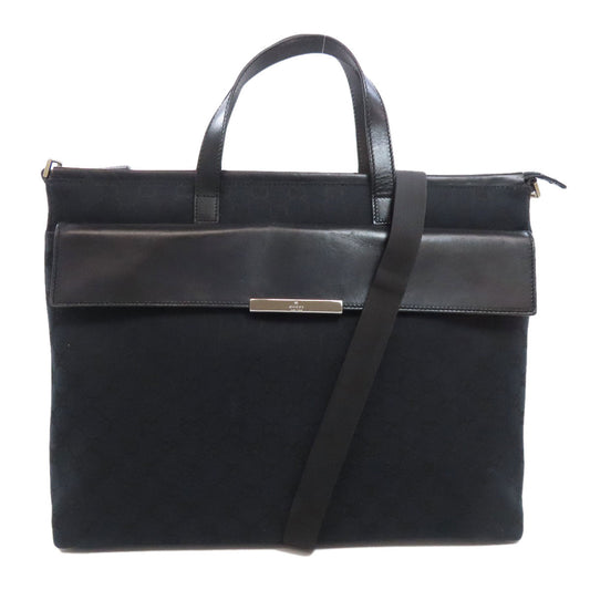 GUCCI Business bag 015・3712 canvas black GG pattern 2WAY