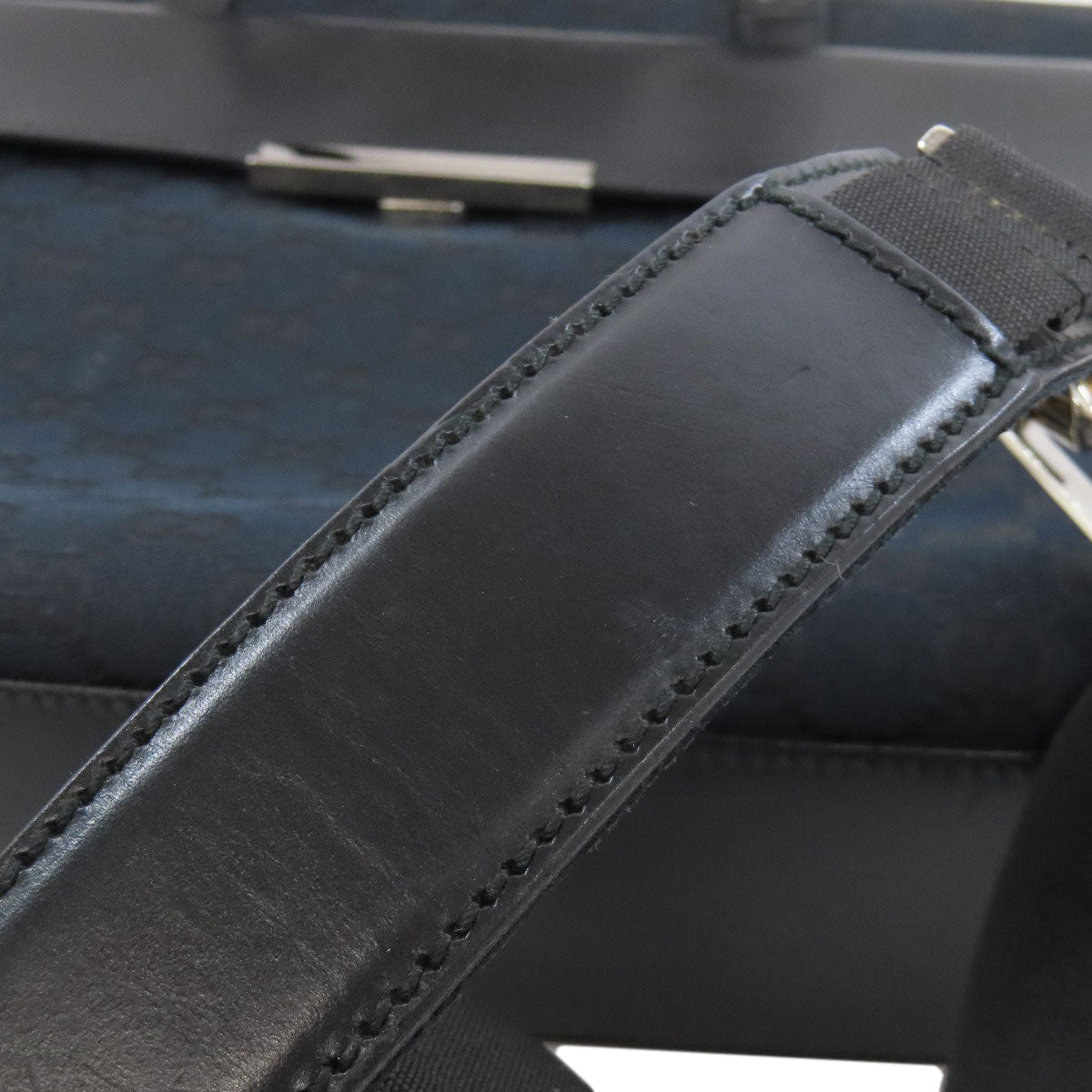 GUCCI Business bag 015・3712 canvas black GG pattern 2WAY