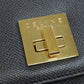 CELINE Handbag leather black logo Women Used Authentic