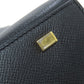 CELINE Handbag leather black logo Women Used Authentic