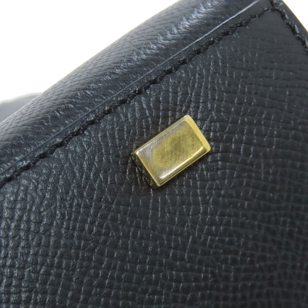 CELINE Handbag leather black logo Women Used Authentic