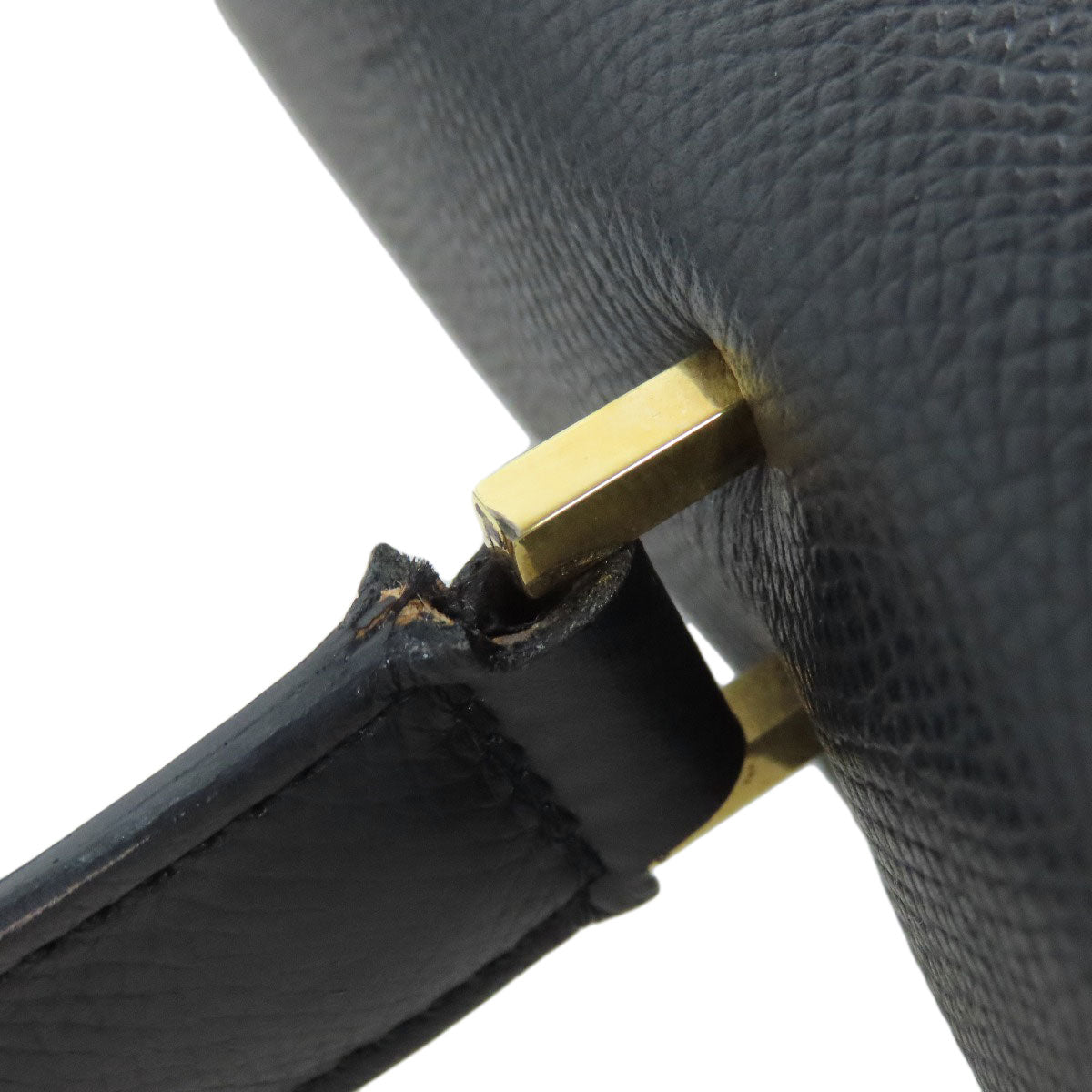 CELINE Handbag leather black logo Women Used Authentic