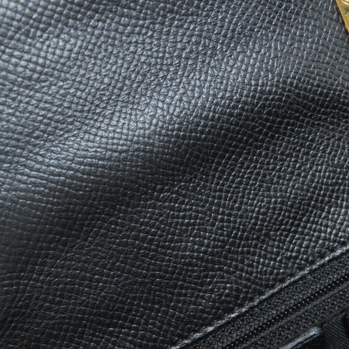 CELINE Handbag leather black logo Women Used Authentic