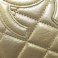 CHANEL Bifold Wallet Calfskin gold Cambon Line SilverMetal