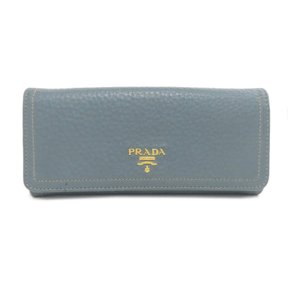 PRADA Long Wallet Purse leather blue logo