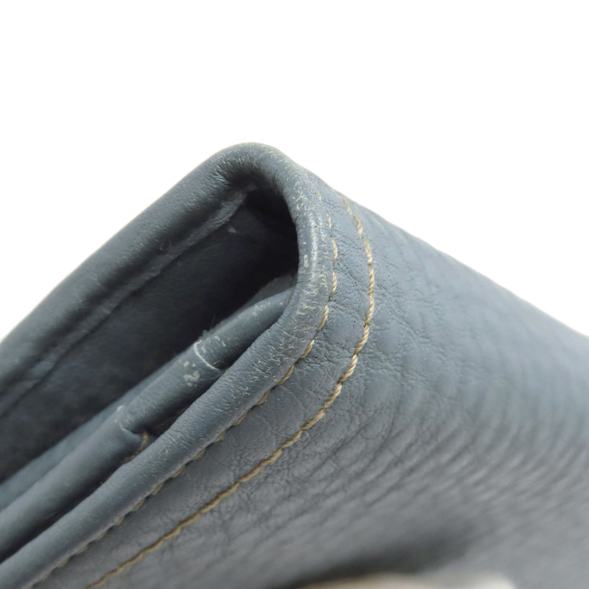 PRADA Long Wallet Purse leather blue logo