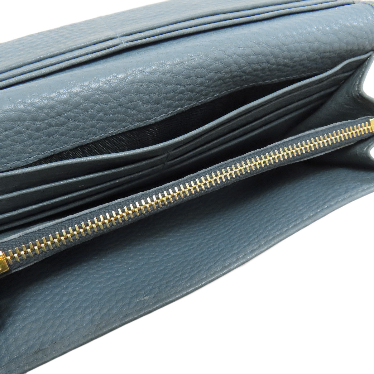 PRADA Long Wallet Purse leather blue logo