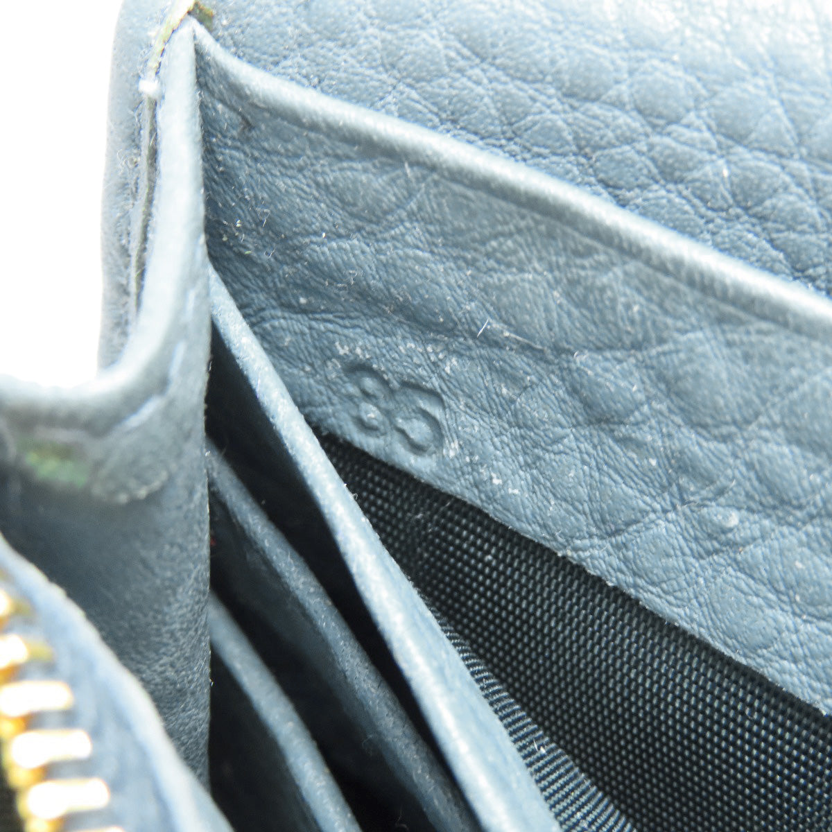 PRADA Long Wallet Purse leather blue logo